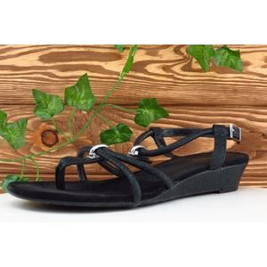 Alfani Size 6.5 M Black Gladiator Synthetic Women Sandal Shoes